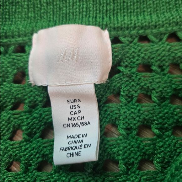 Off-the-Shoulder Green Textured Knit Sweater - Picture 6 of 8